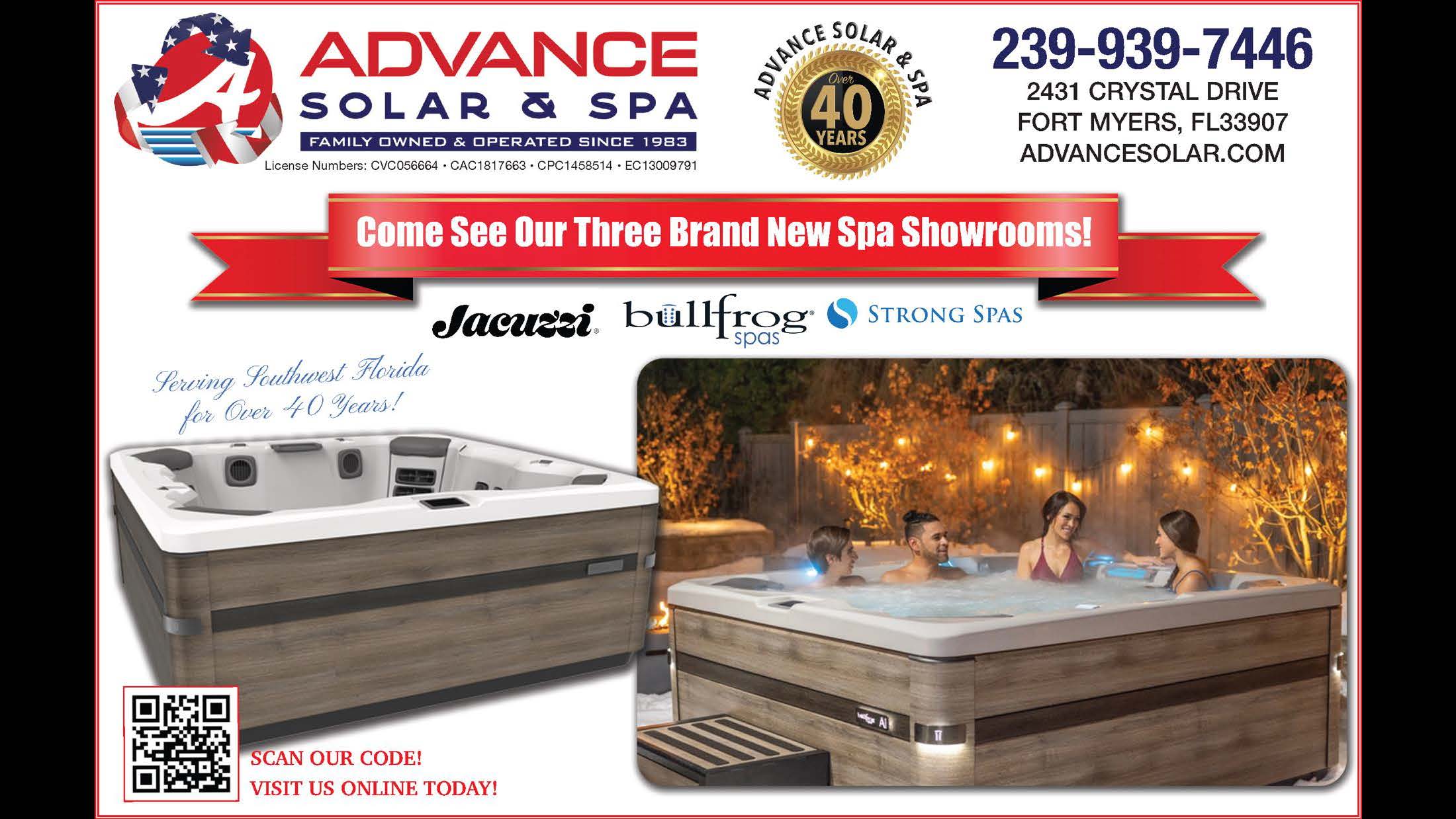 Advance Solar and Spa advertisement