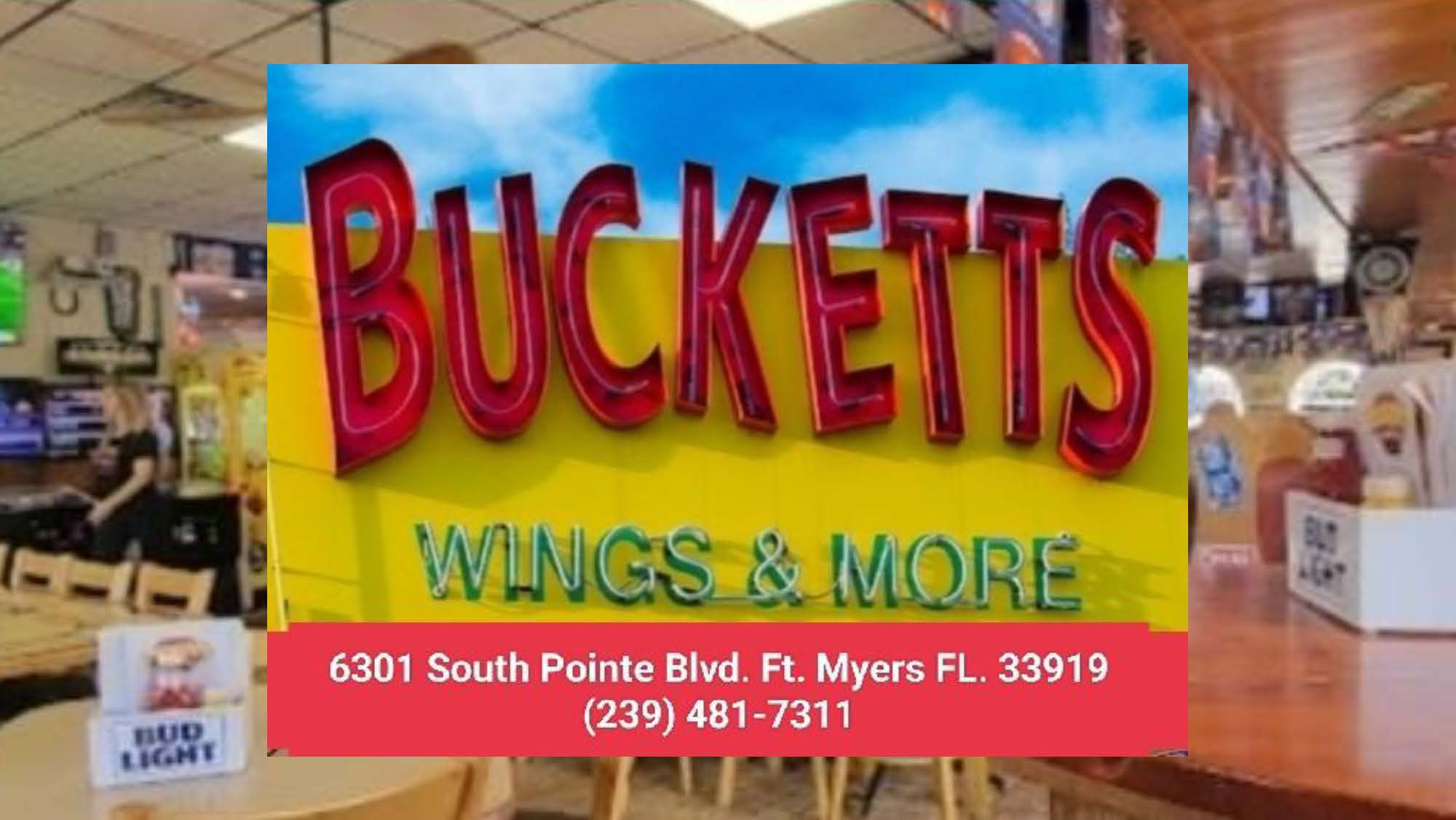 Bucketts Wings and More advertisement