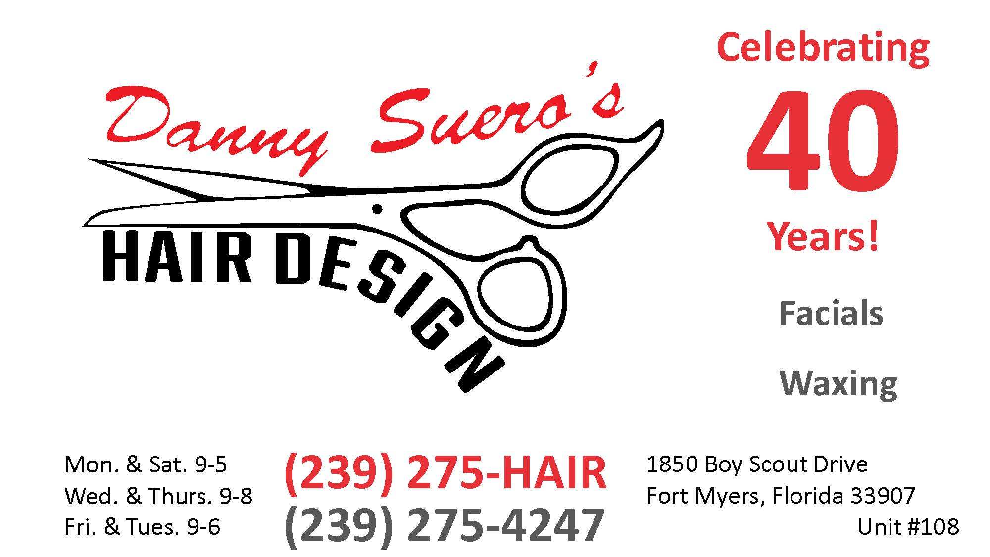 Danny Suero's Hair Design advertisement