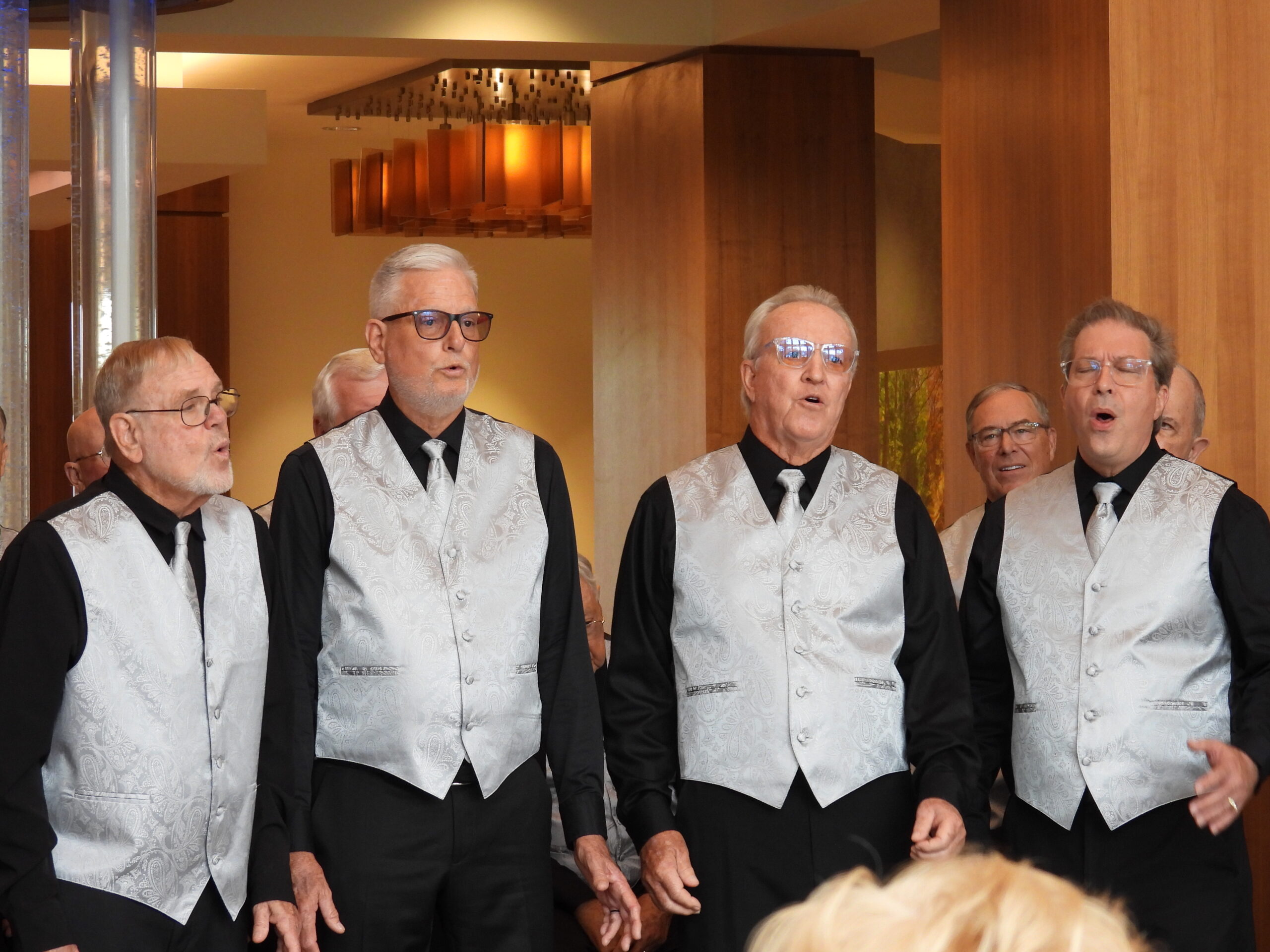 Barbershop quartet performing