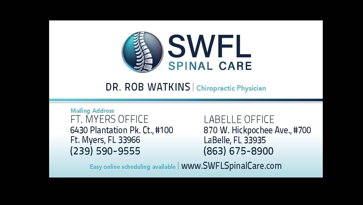 Dr. Rob Watkins SWFL Spinal Care advertisement